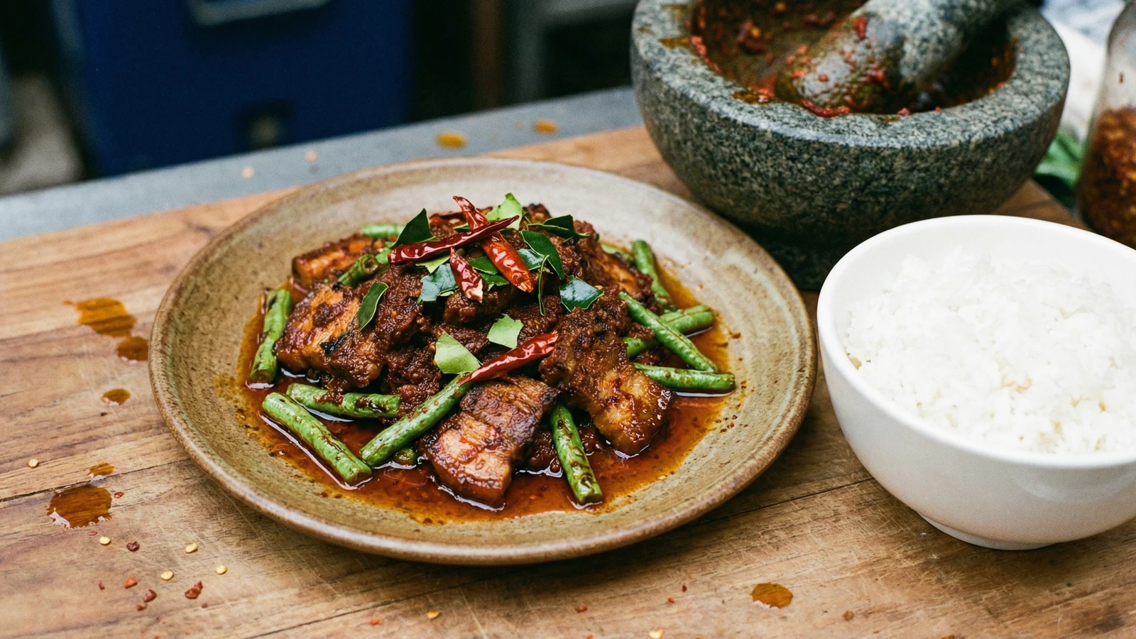 Dry Curry with Long Beans (Phat Prik Khing)