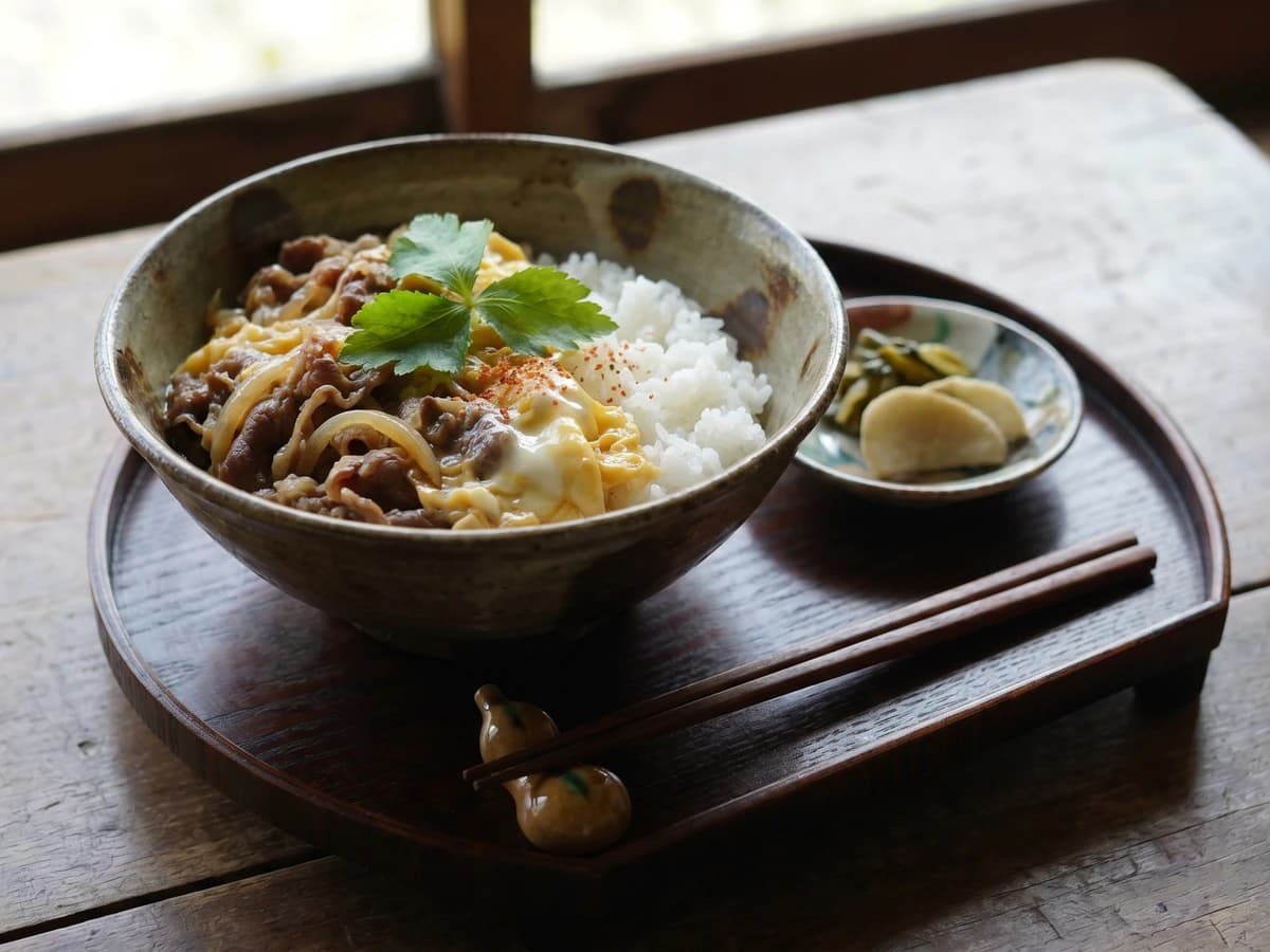 Tanindon (他人丼, beef-and-egg rice bowl) - Chef Takumi