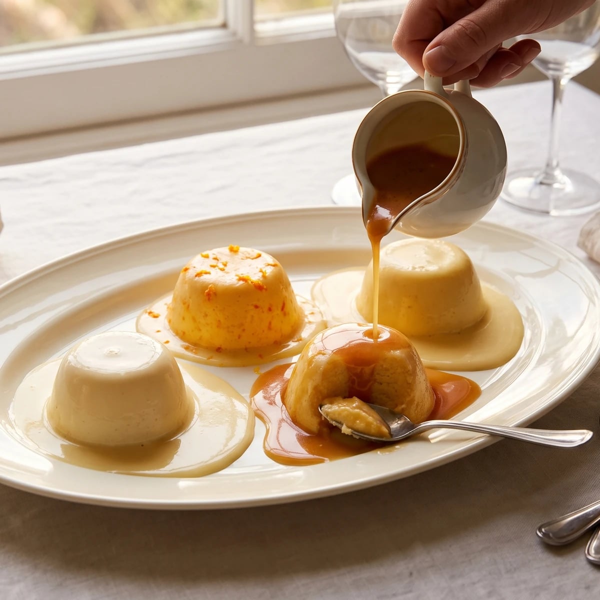 Orange, Curaçao, Anisette, and Bénédictine Puddings, etc.