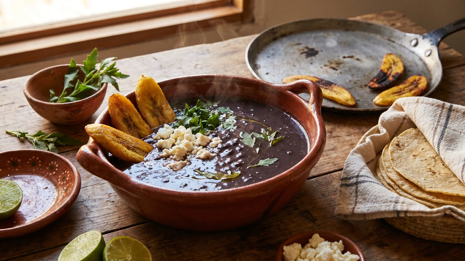 Veracruz Black Beans with Plantain
