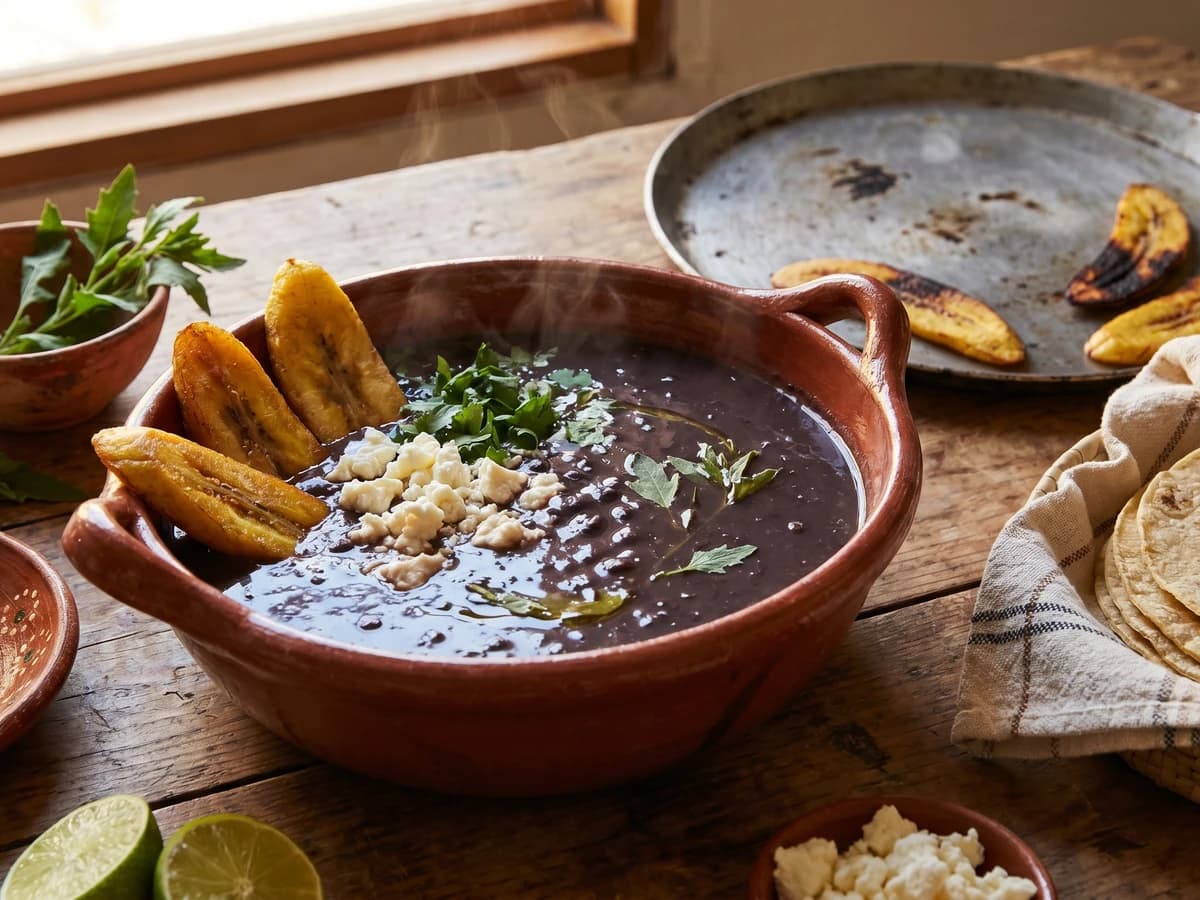 Veracruz Black Beans with Plantain - Chef Lupita