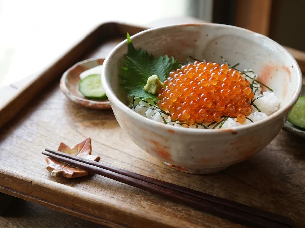 Ikuradon (いくら丼, salmon roe rice bowl) - Chef Takumi