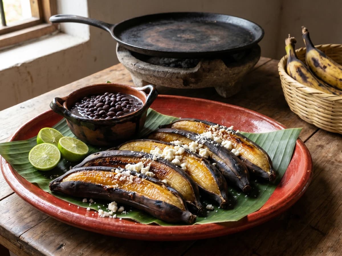 Plátano Macho Asado al Comal - Chef Lupita