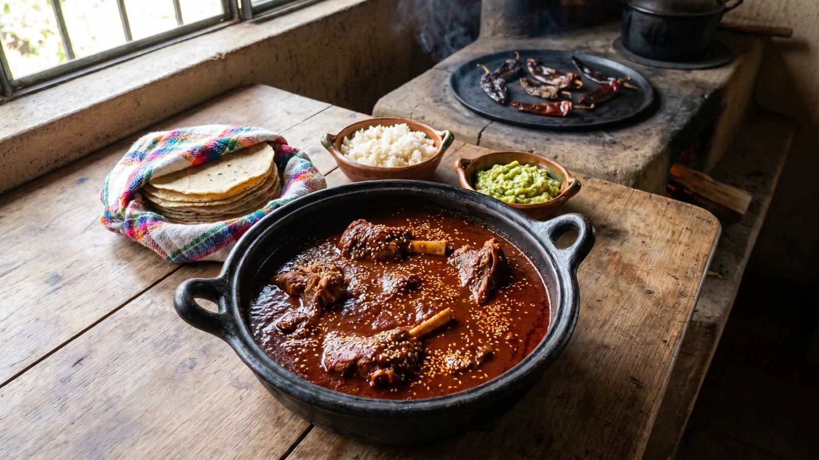 Mole Rojo con Borrego Ceremonial de Zacán