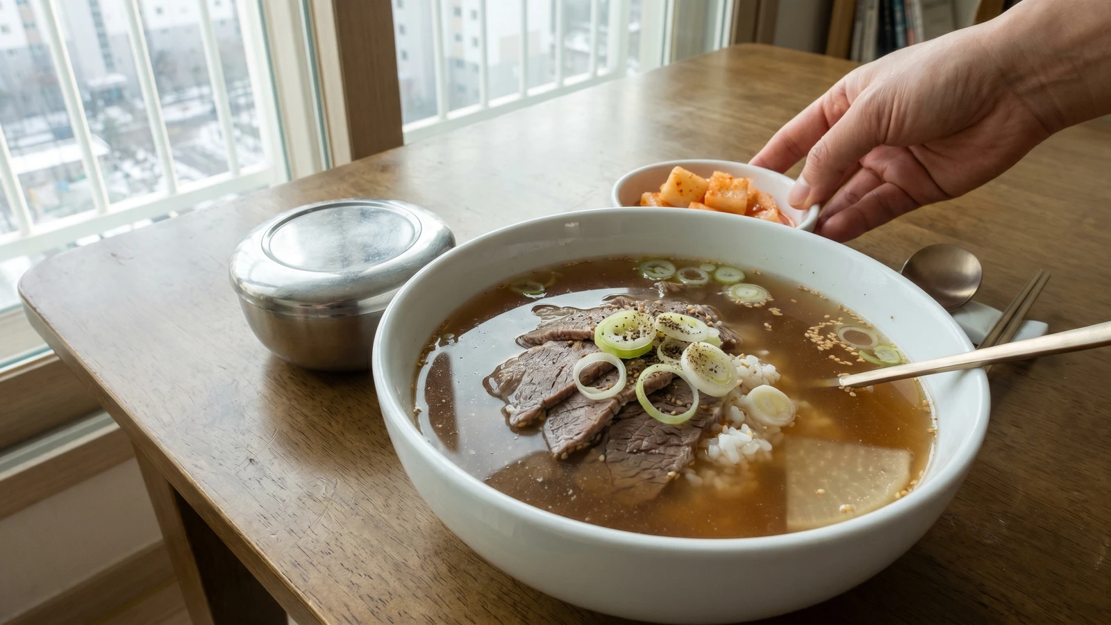Janggukbap (Soy Broth Beef Rice Soup)