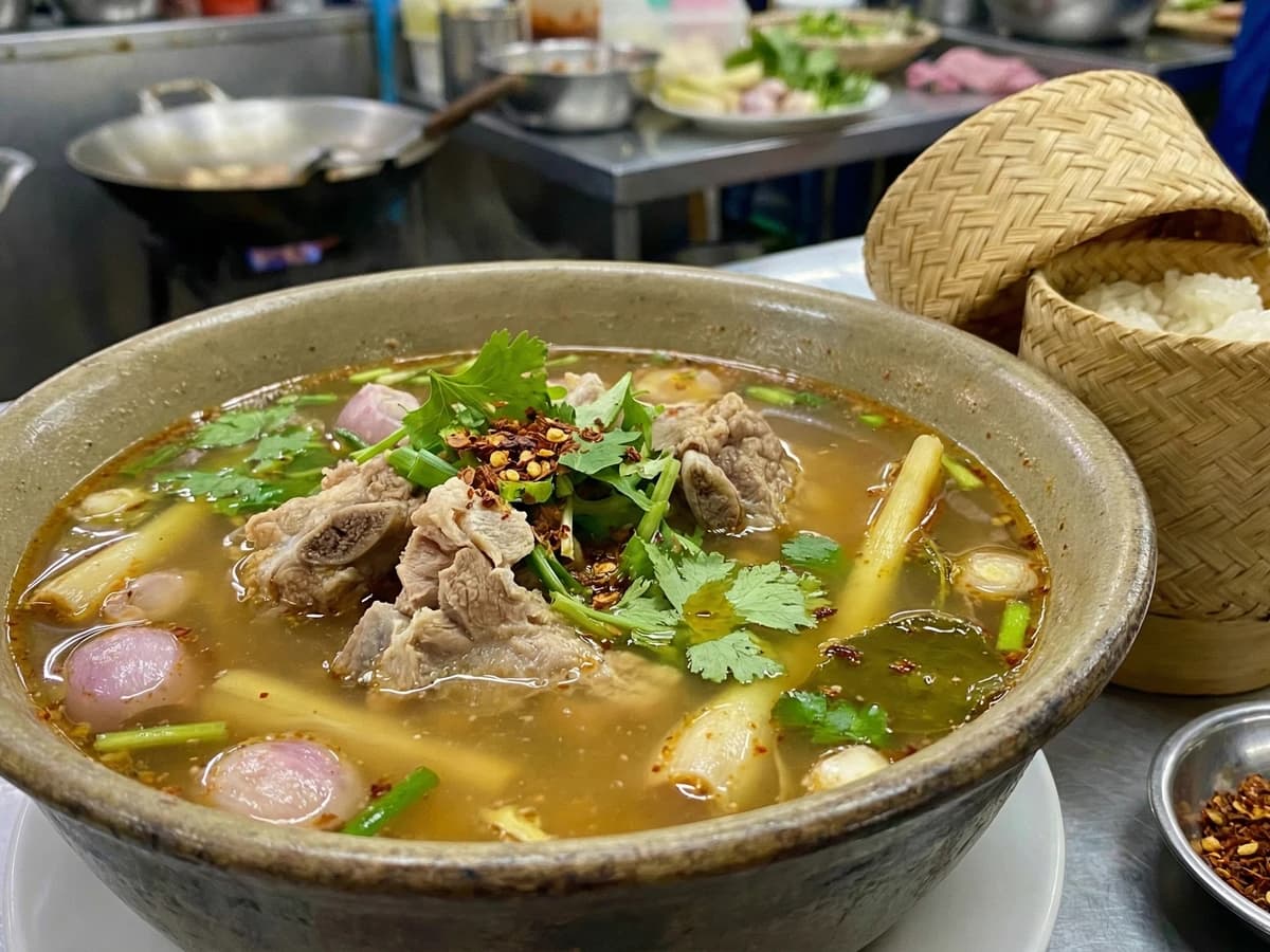 Isan Pork Rib Sour Soup (Tom Saep) - Chef Fai