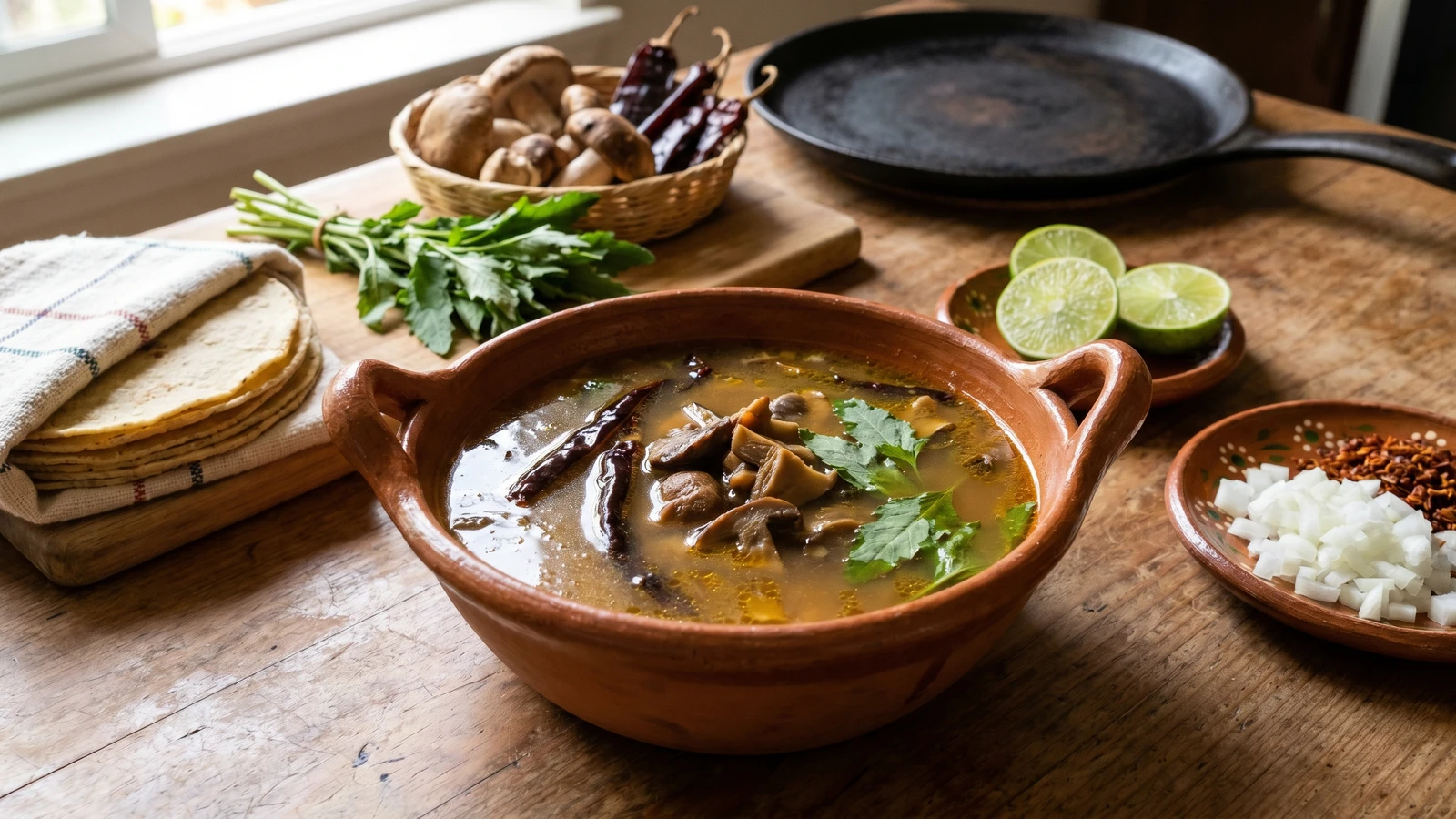 Sopa de Hongos con Epazote