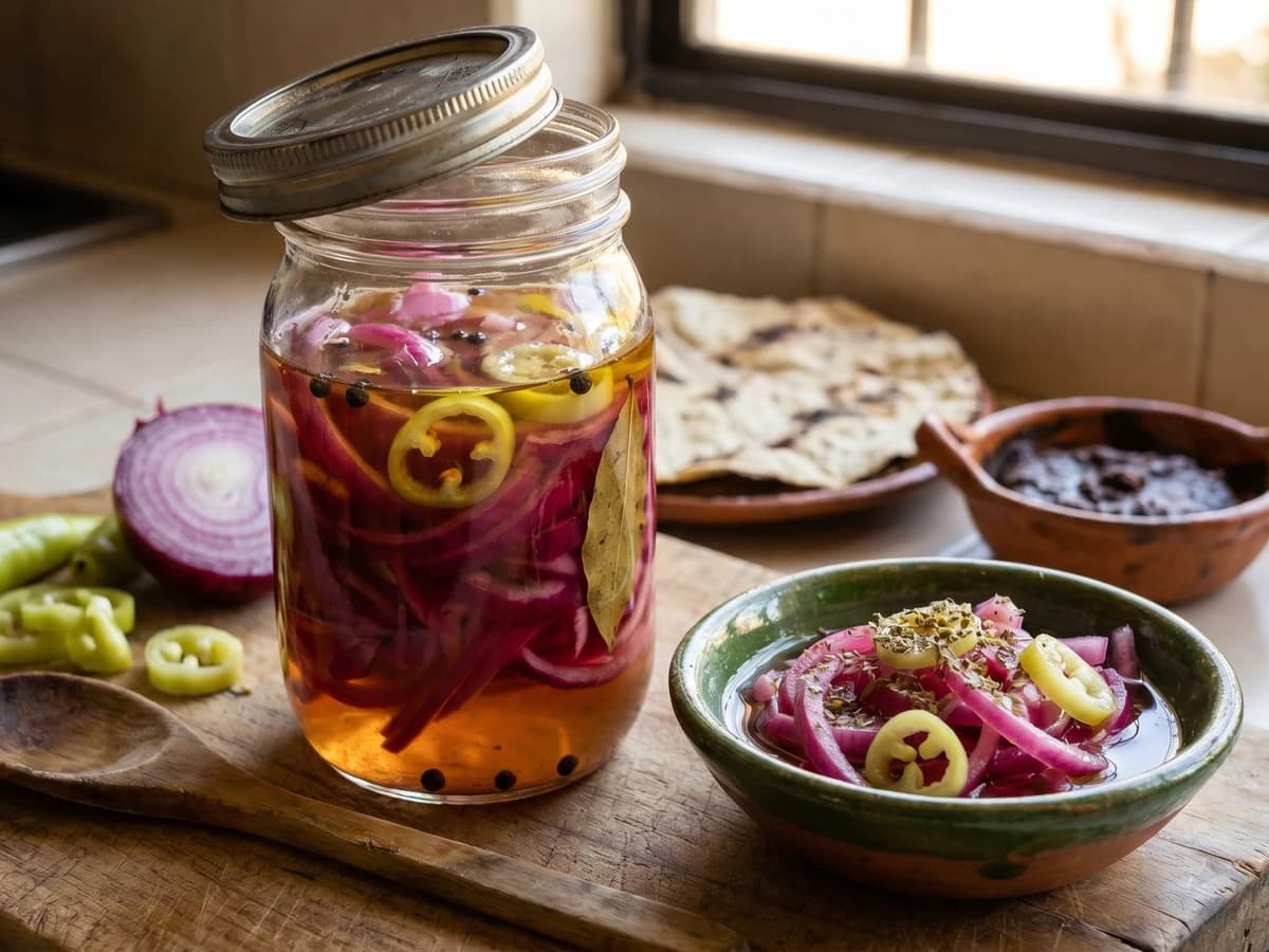 Cebollas en Escabeche con Chile de Agua - Chef Lupita