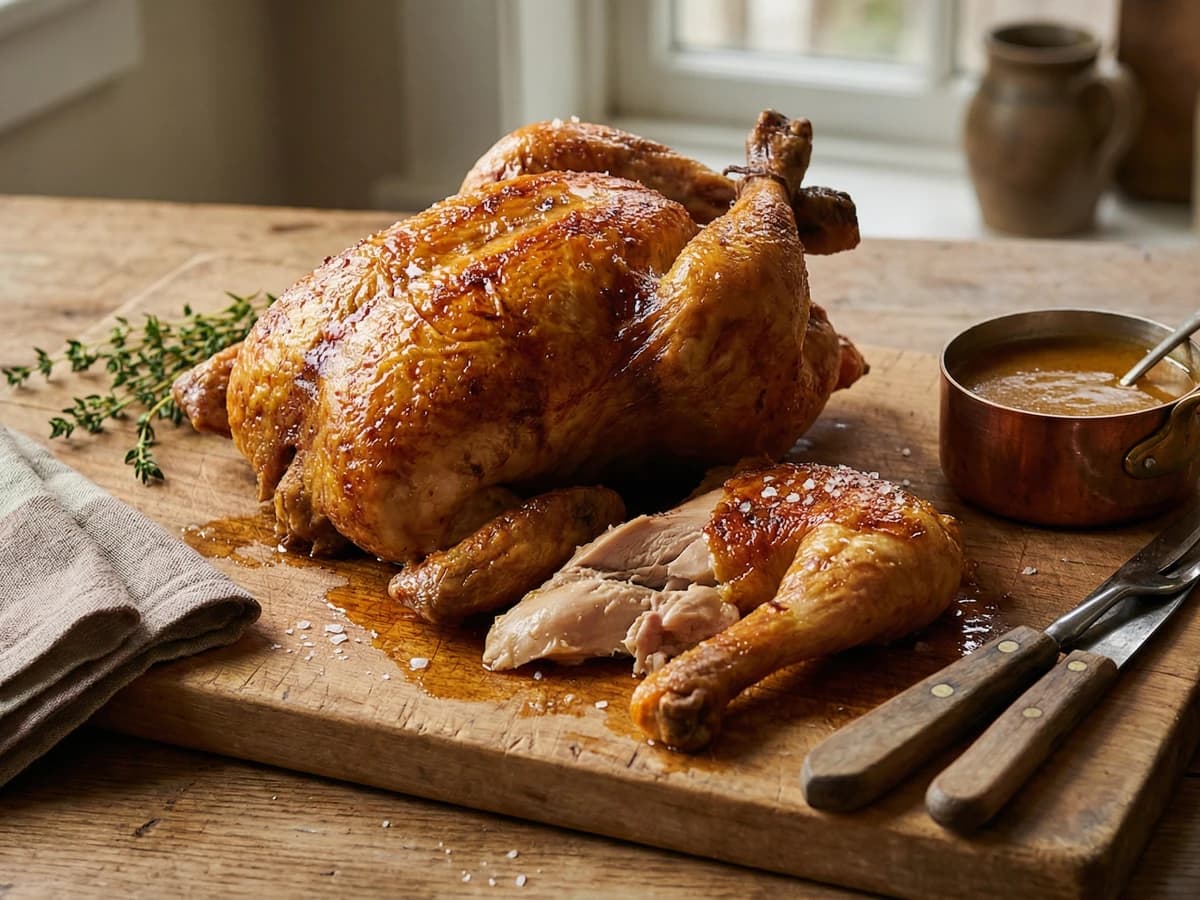 Perfect Roast Chicken with Pan Gravy - Chef Ally