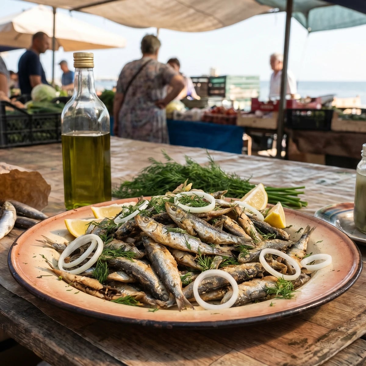 Smazhena Tyulka (смажена тюлька, fried Black Sea sprats)