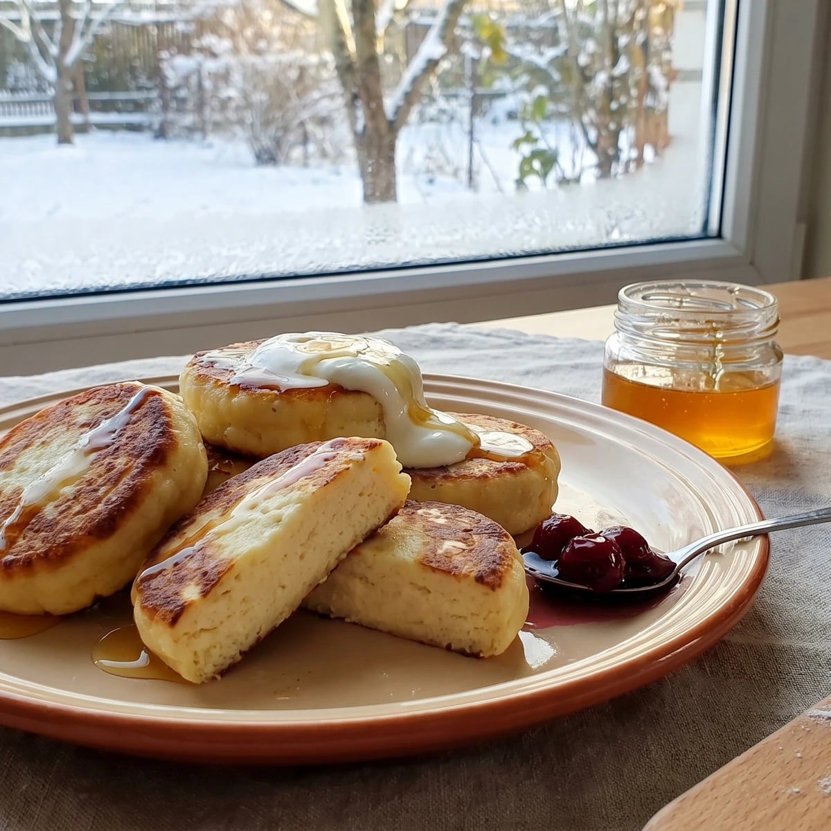 Syrnyky (сирники, curd cheese pancakes)