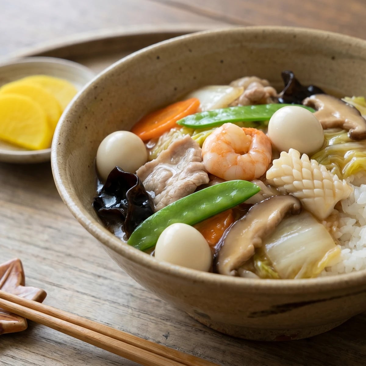 Chūkadon (中華丼, Chinese-style stir-fry over rice)