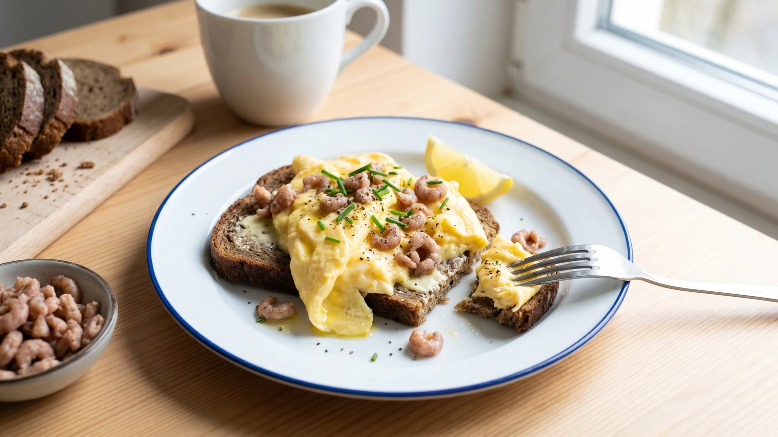 Krabben mit Rührei (Fischerfrühstück)