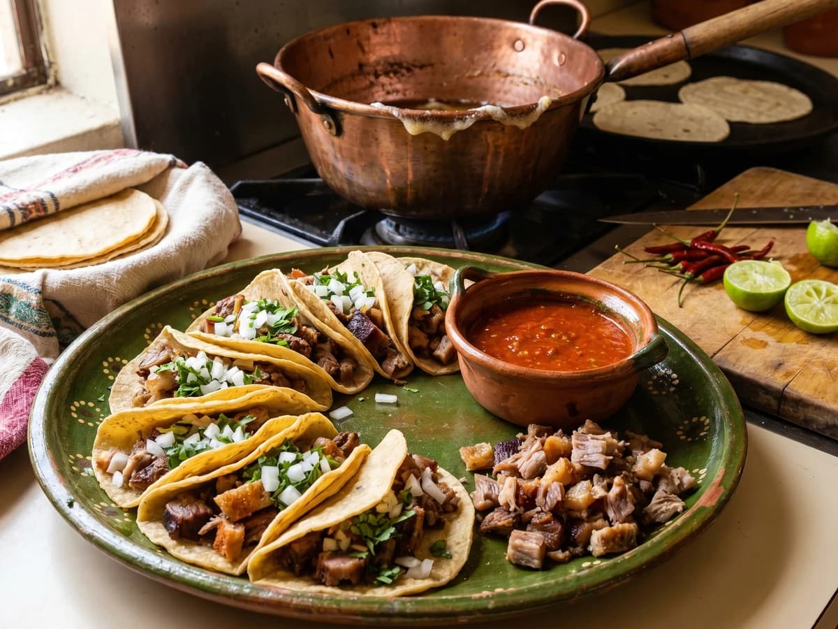 Michoacan Carnitas Tacos (Tacos de Carnitas) - Chef Lupita