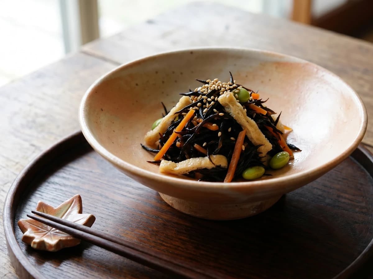 Simmered Hijiki Seaweed (ひじきの煮物, Hijiki no Nimono) - Chef Takumi