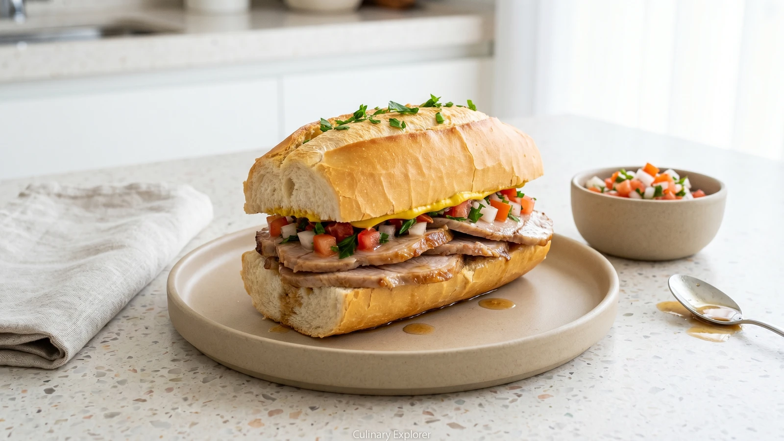 Sanduíche de Pernil Paulistano