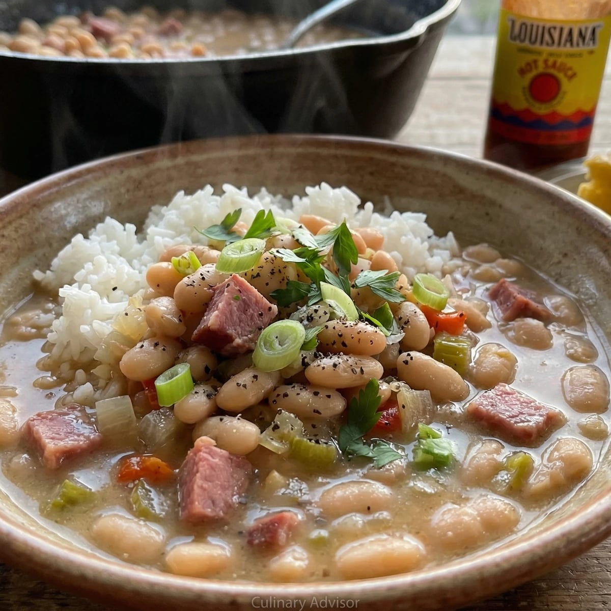 Tasso and White Beans