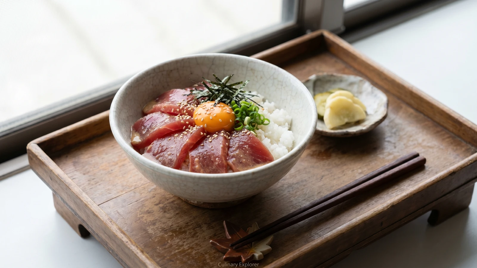 Hyūgadon (ひゅうが丼, Ōita marinated tuna rice bowl)