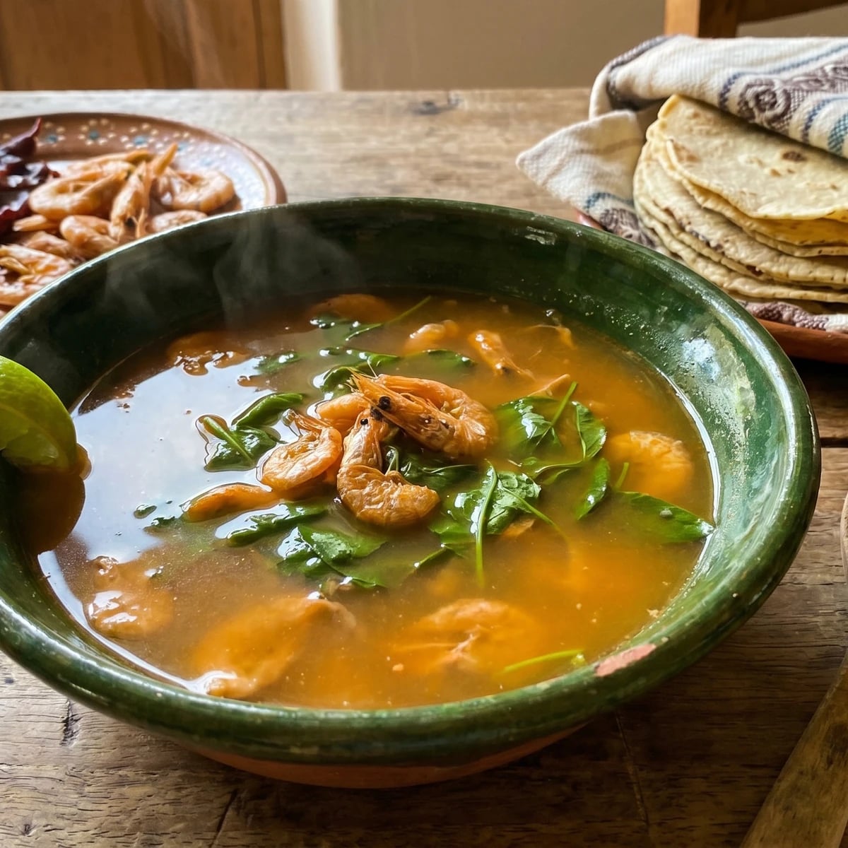Caldo de Camarón con Chepil