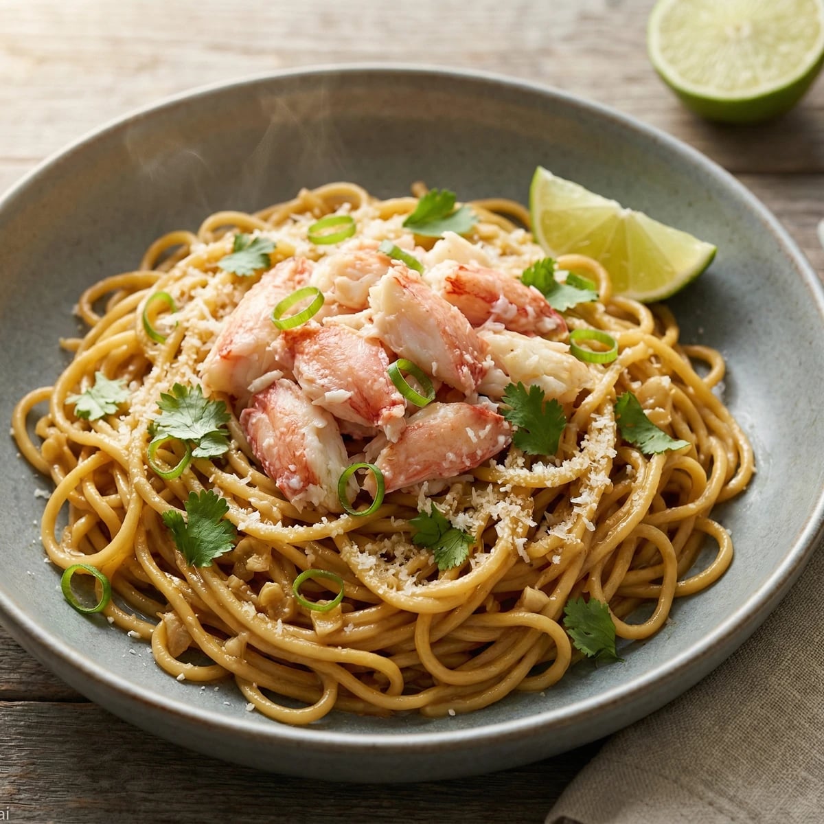 Garlic Noodles with Dungeness Crab