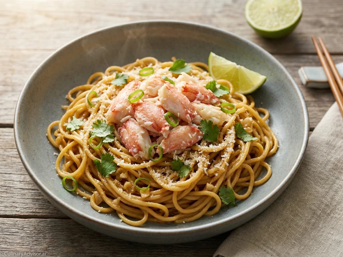 Garlic Noodles with Dungeness Crab - Chef Dean