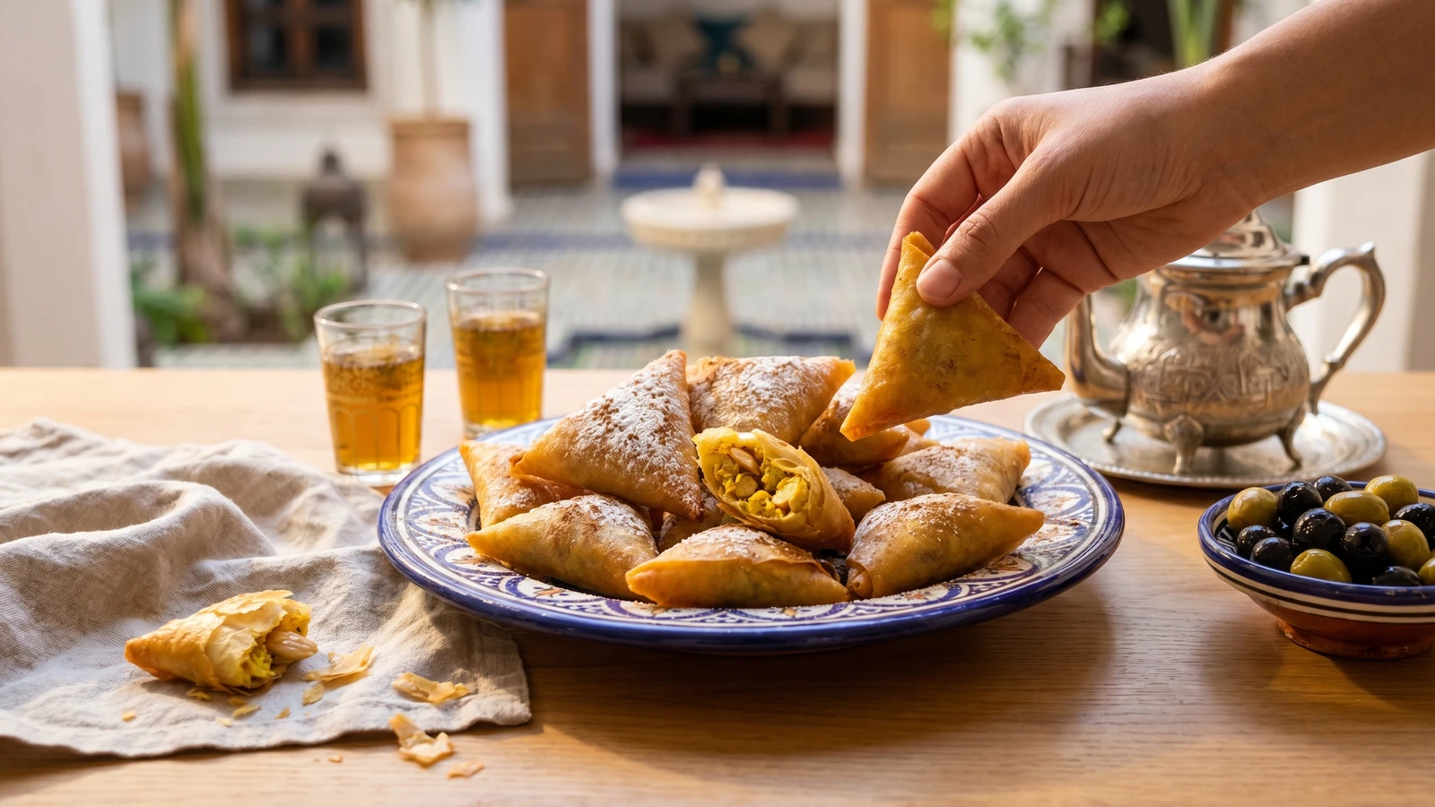 Briouates au Poulet et aux Amandes