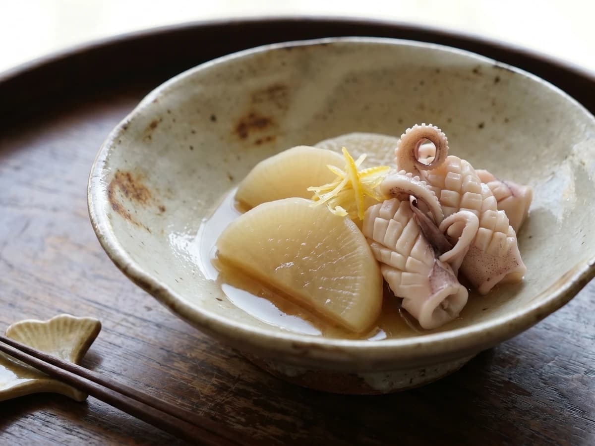 Simmered Squid and Daikon (いか大根, Ika Daikon) - Chef Takumi