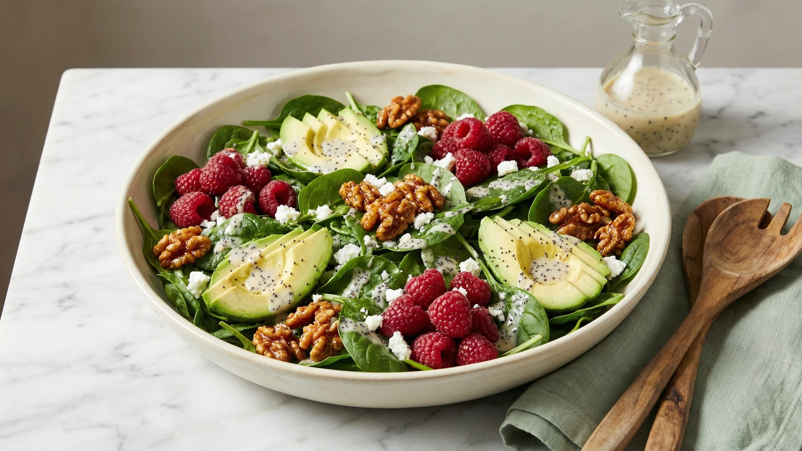 Raspberry-Spinach Salad with Avocado