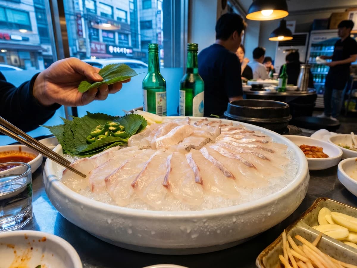 Gwangeo-hoe (Sliced Raw Flatfish) - Chef Jeong-sun
