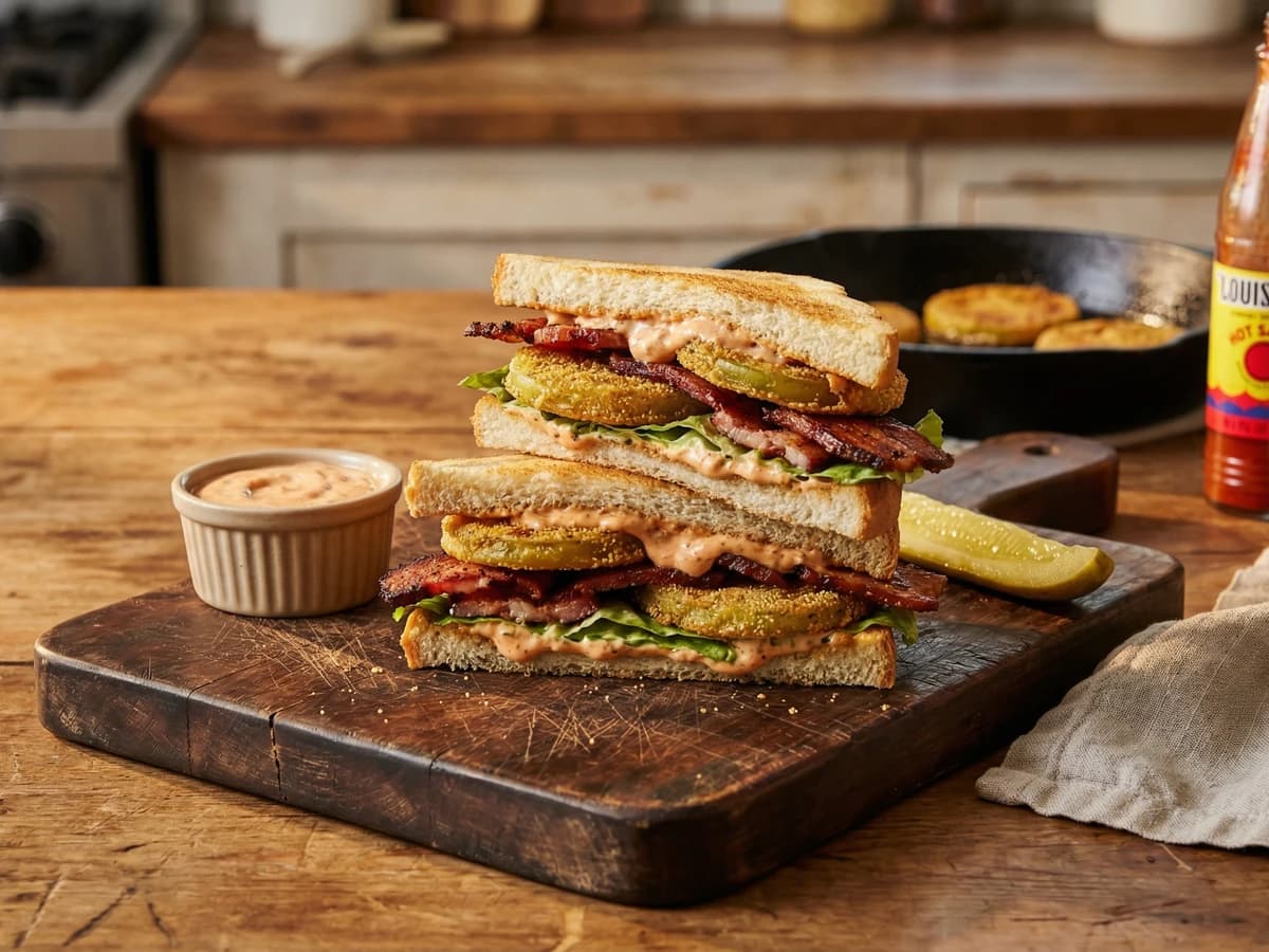 Cajun BLT with Fried Green Tomatoes - Chef Remy