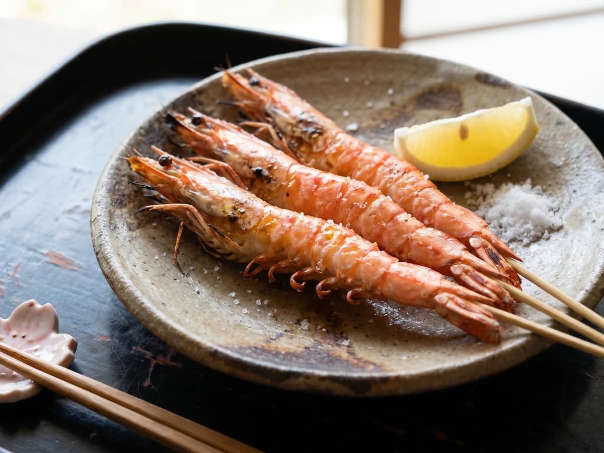 Grilled Shrimp Skewers (海老串焼き, Ebi Kushiyaki) - Chef Takumi