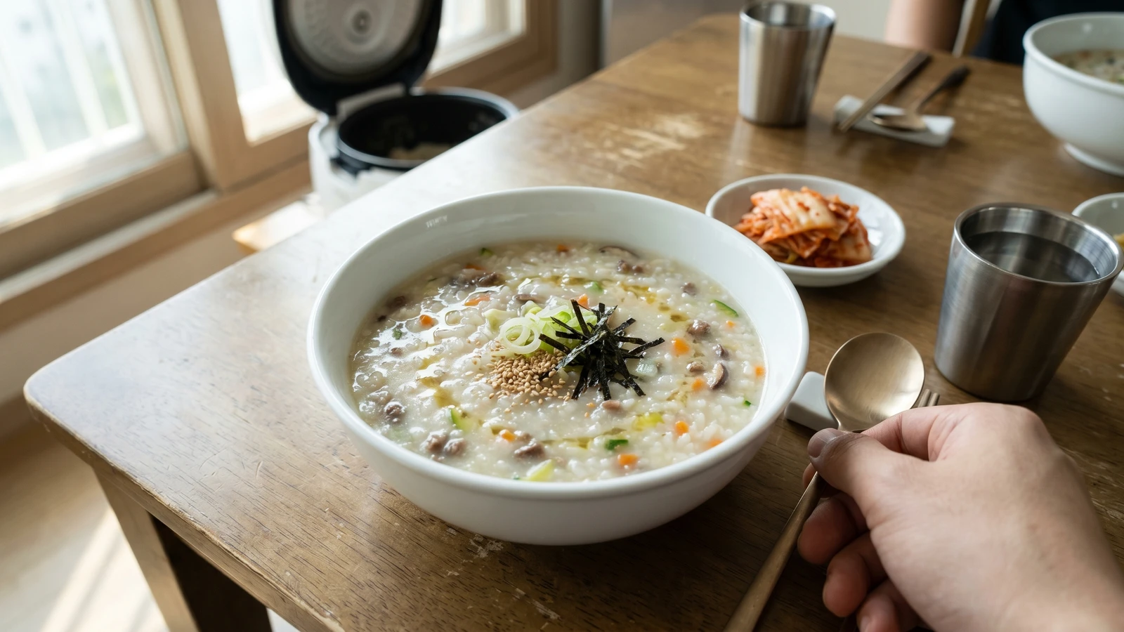 Soegogi-yachae-juk (Beef and Vegetable Porridge)