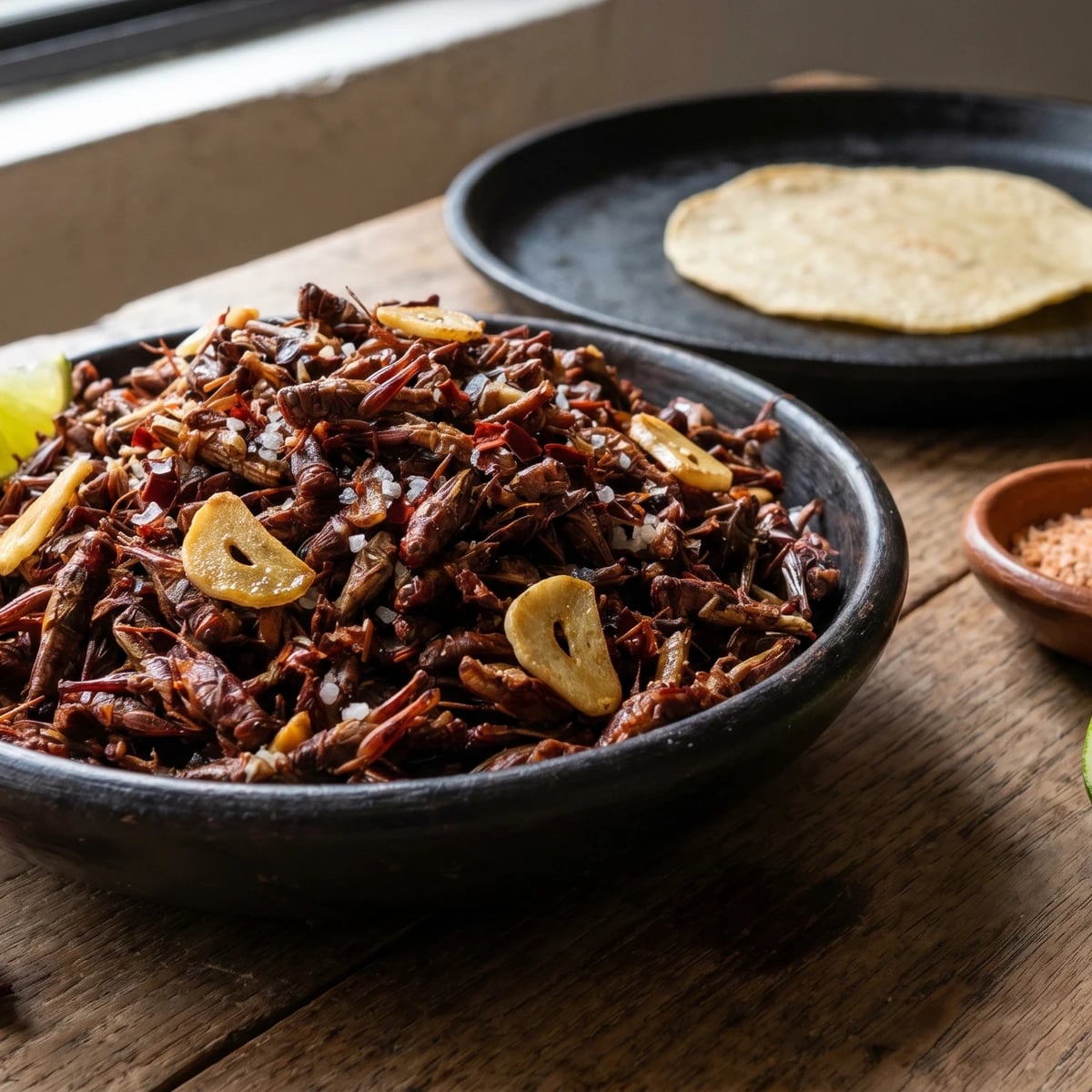 Chapulines Tostados con Ajo y Limón