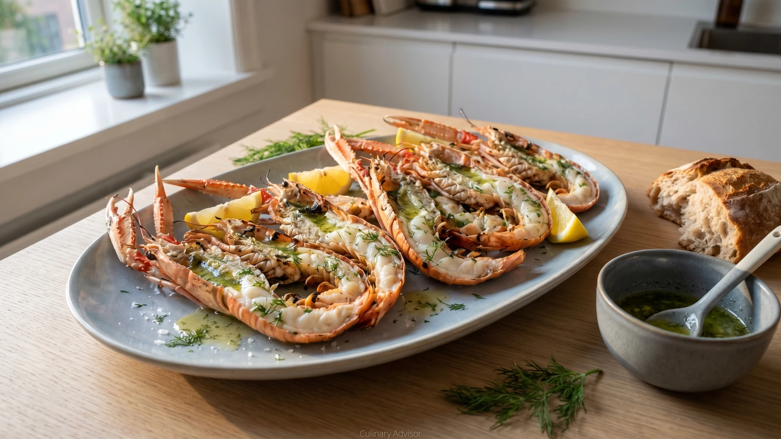Jomfruhummer med Hvidlogssmor og Dild