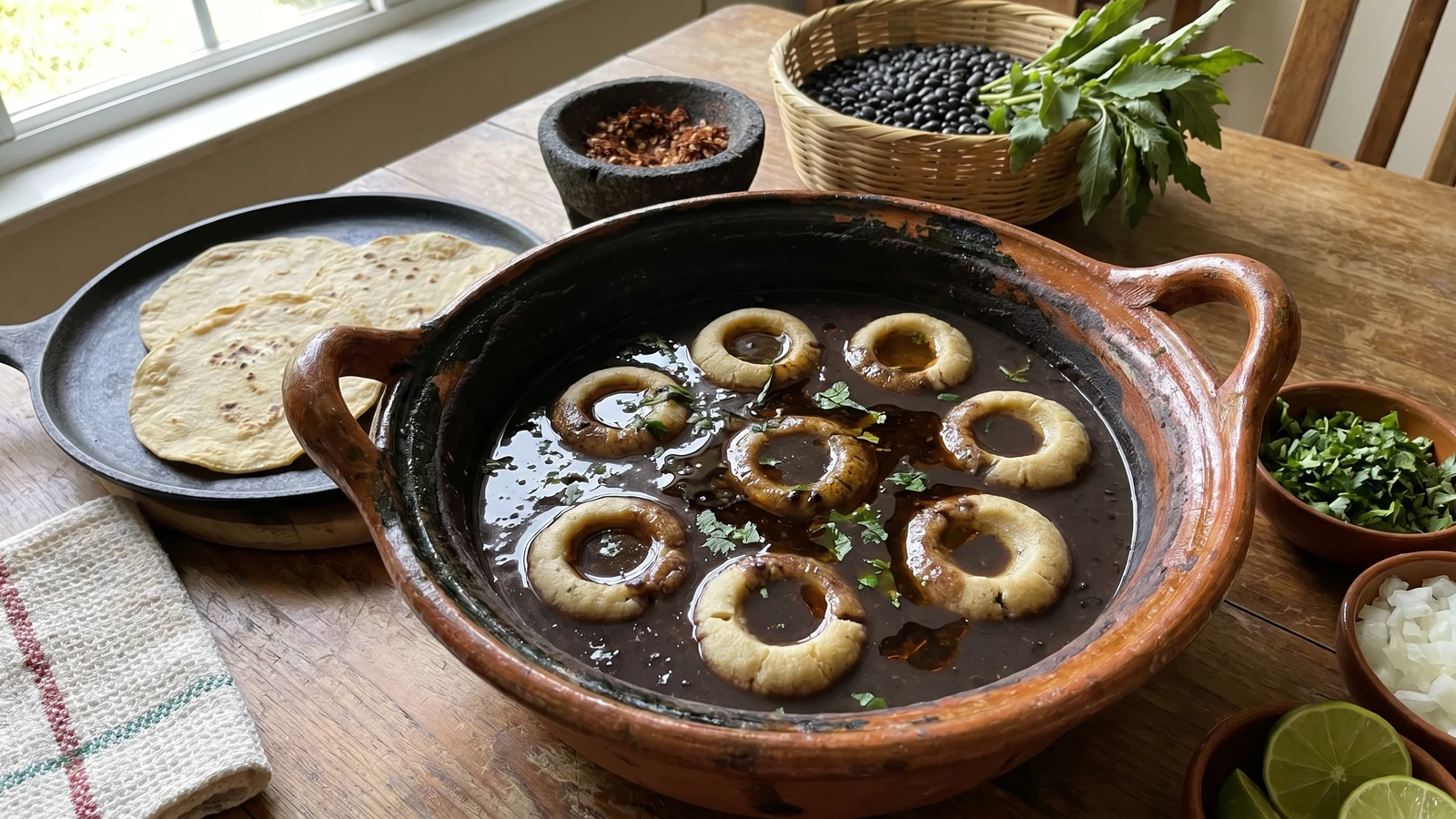 Veracruz Black Beans with Chochoyotes