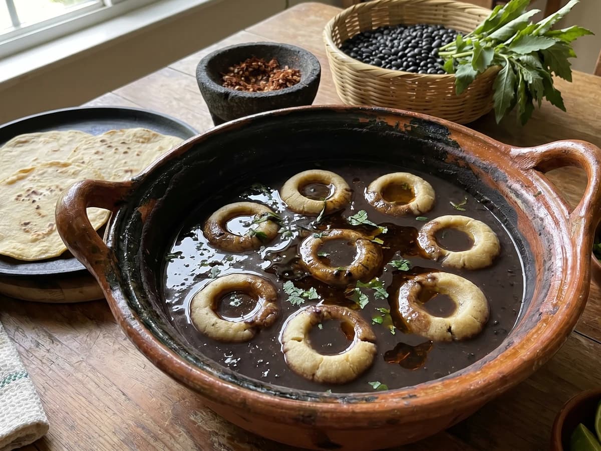 Veracruz Black Beans with Chochoyotes - Chef Lupita