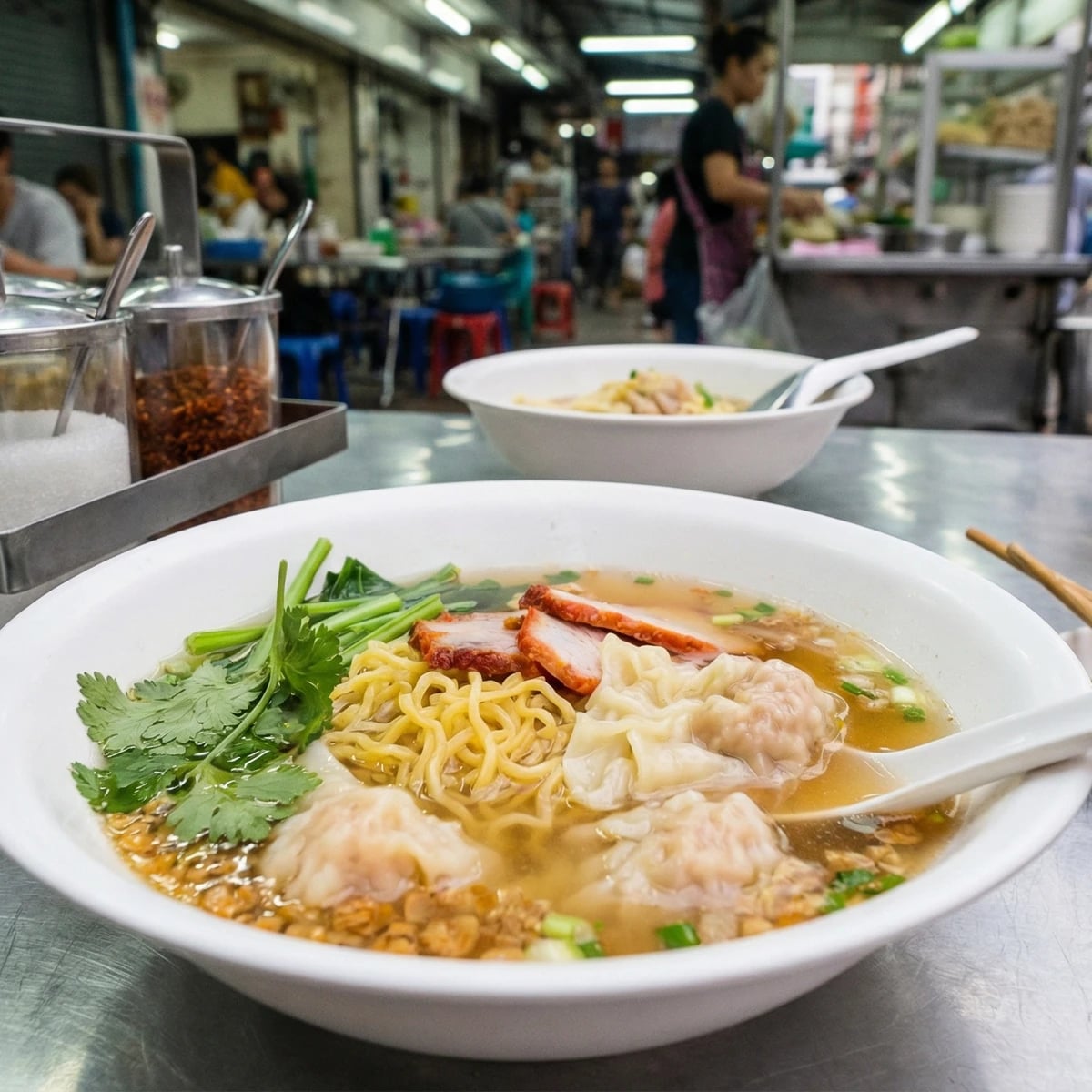 Egg Noodle Soup with Wontons (Bamee Giaw)