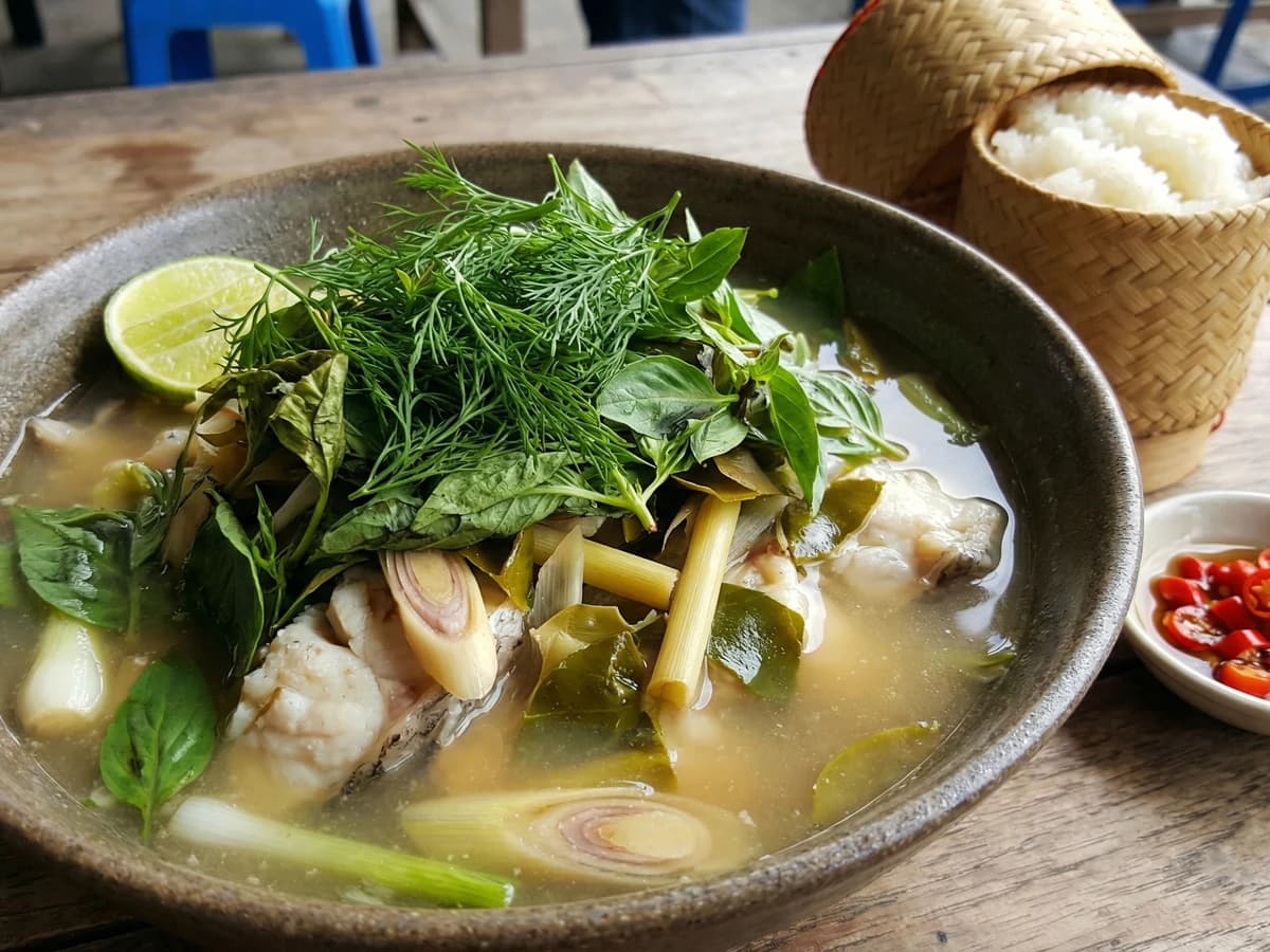 Isan Fish Herb Soup (Gaeng Om Pla) - Chef Fai