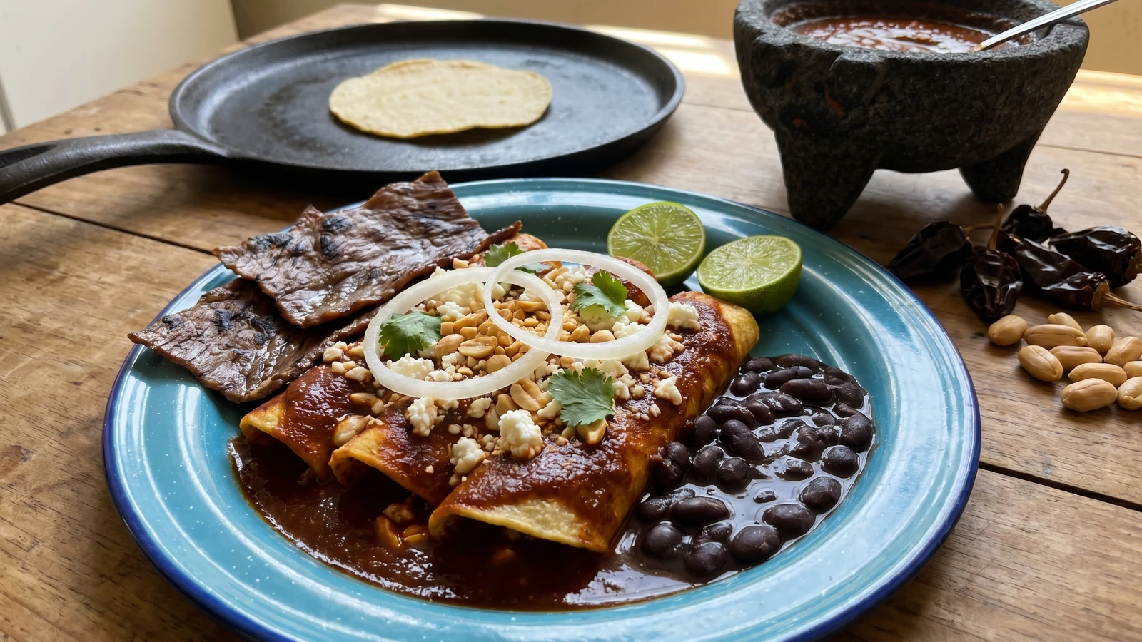 Enchiladas Huastecas con Cecina