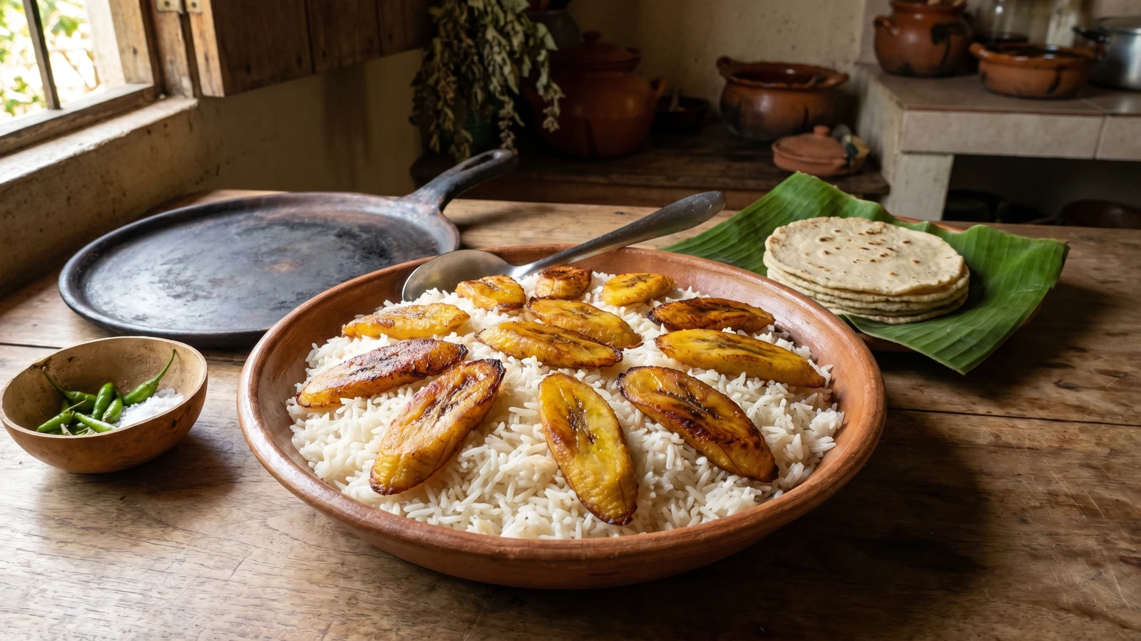 Arroz Blanco Tabasqueno con Platano