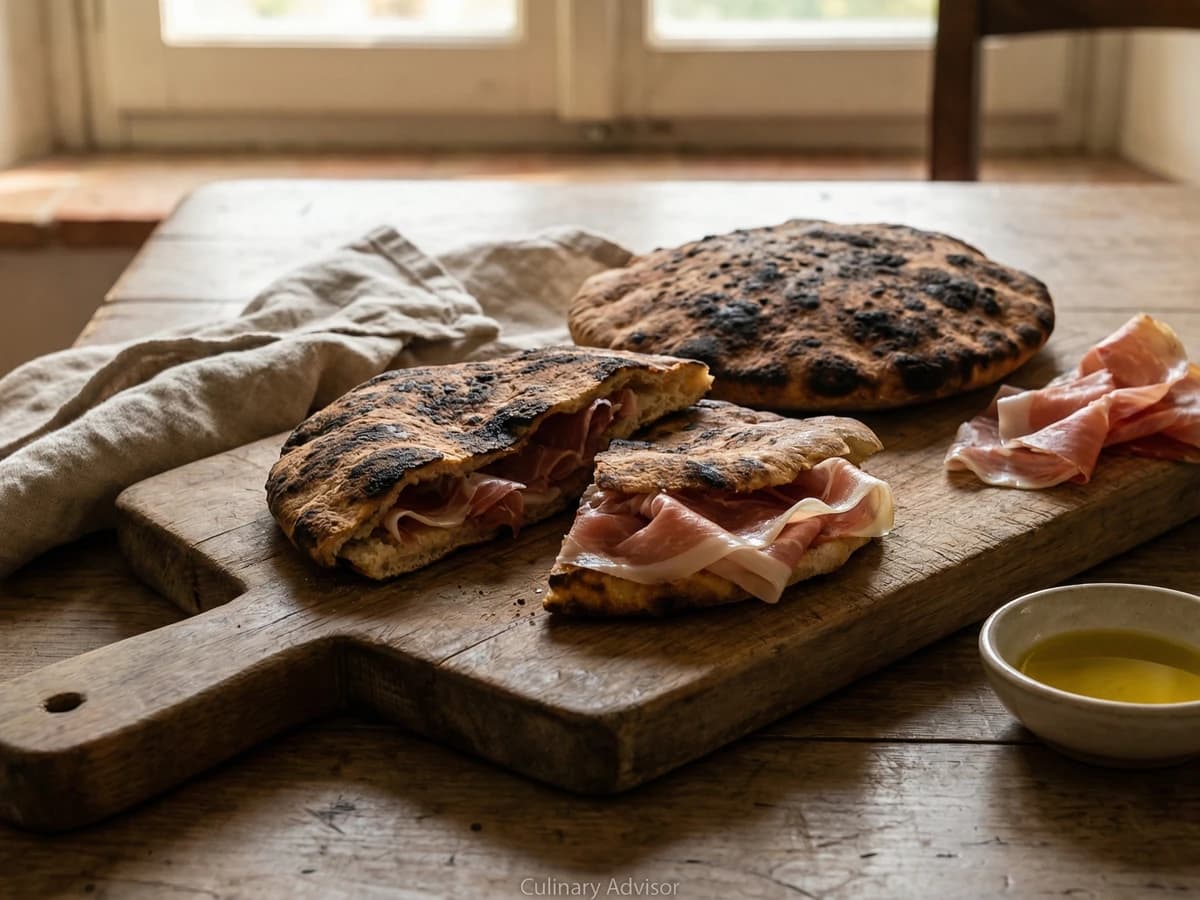 Torta al Testo con Prosciutto - Chef Graziella