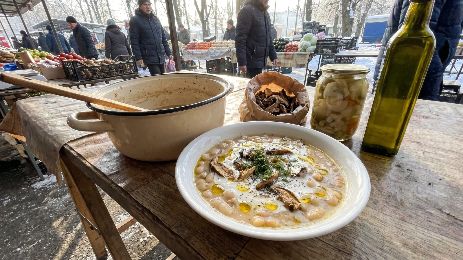 Kvasolia z Hrybamy (квасоля з грибами, beans with mushrooms)