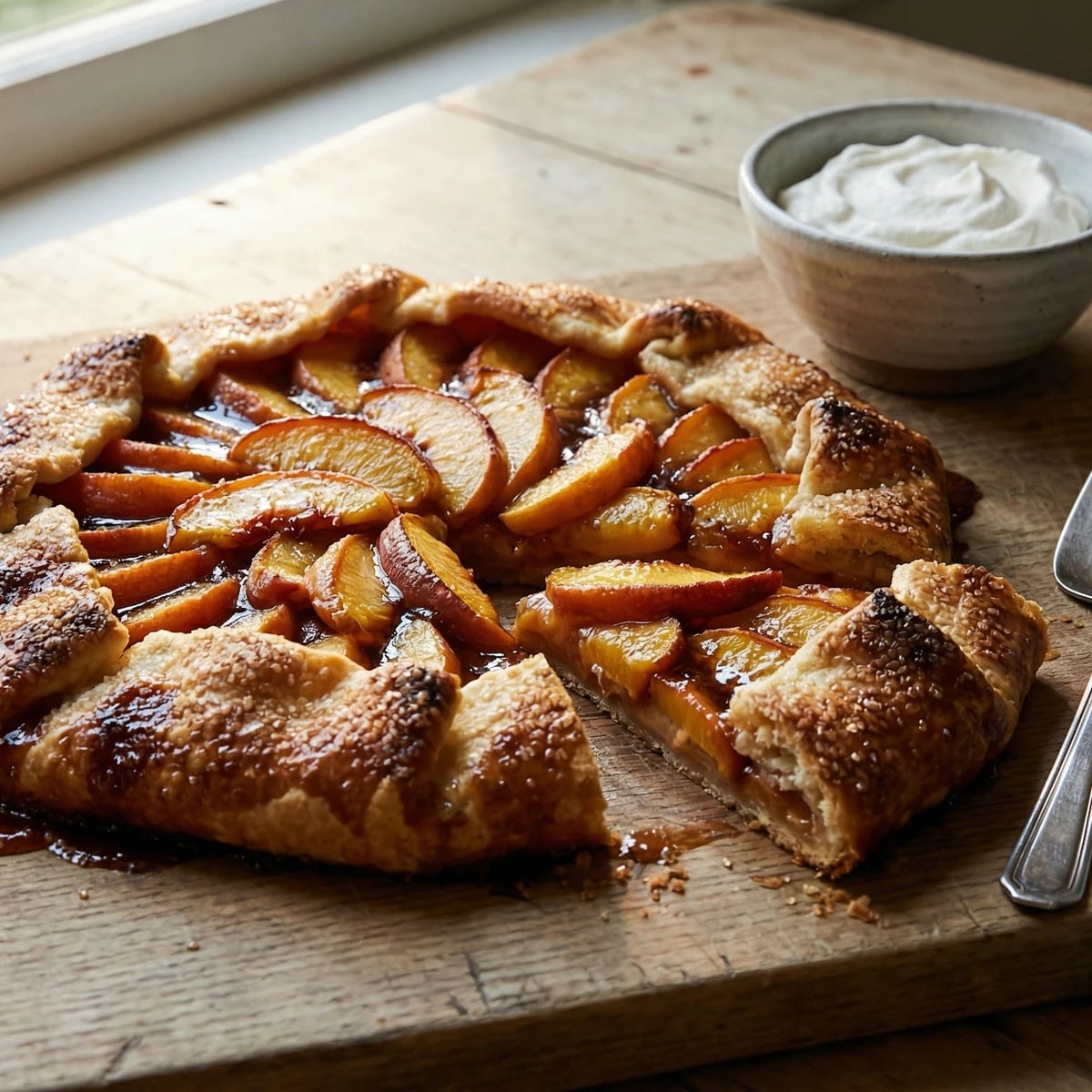 Rustic Peach Galette with Cane Syrup