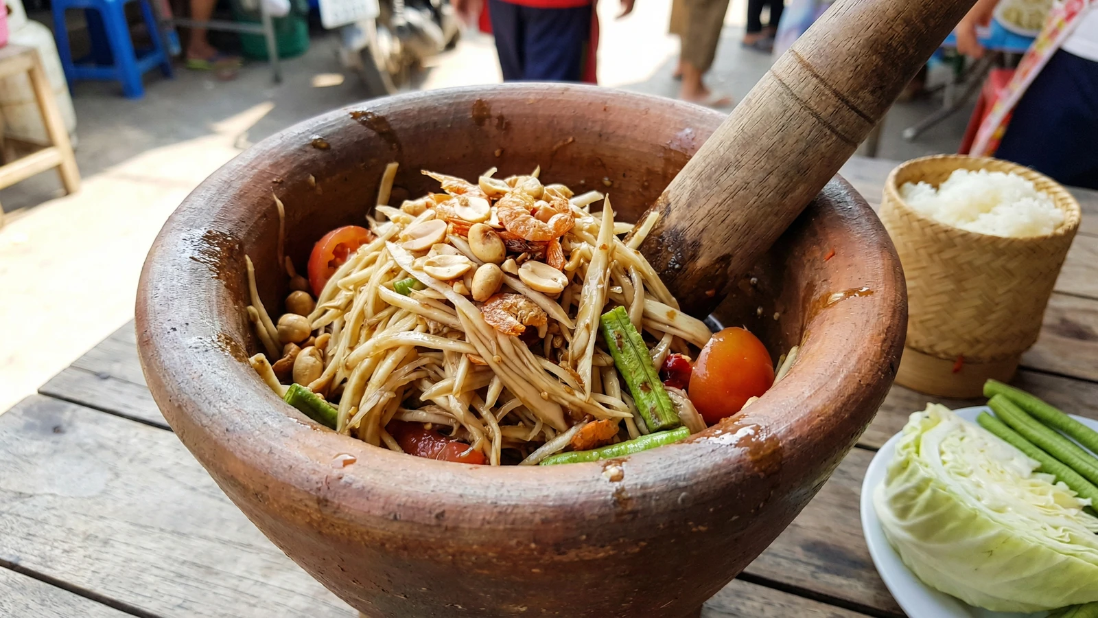 Young Jackfruit Pounded Salad (Tam Khanun)