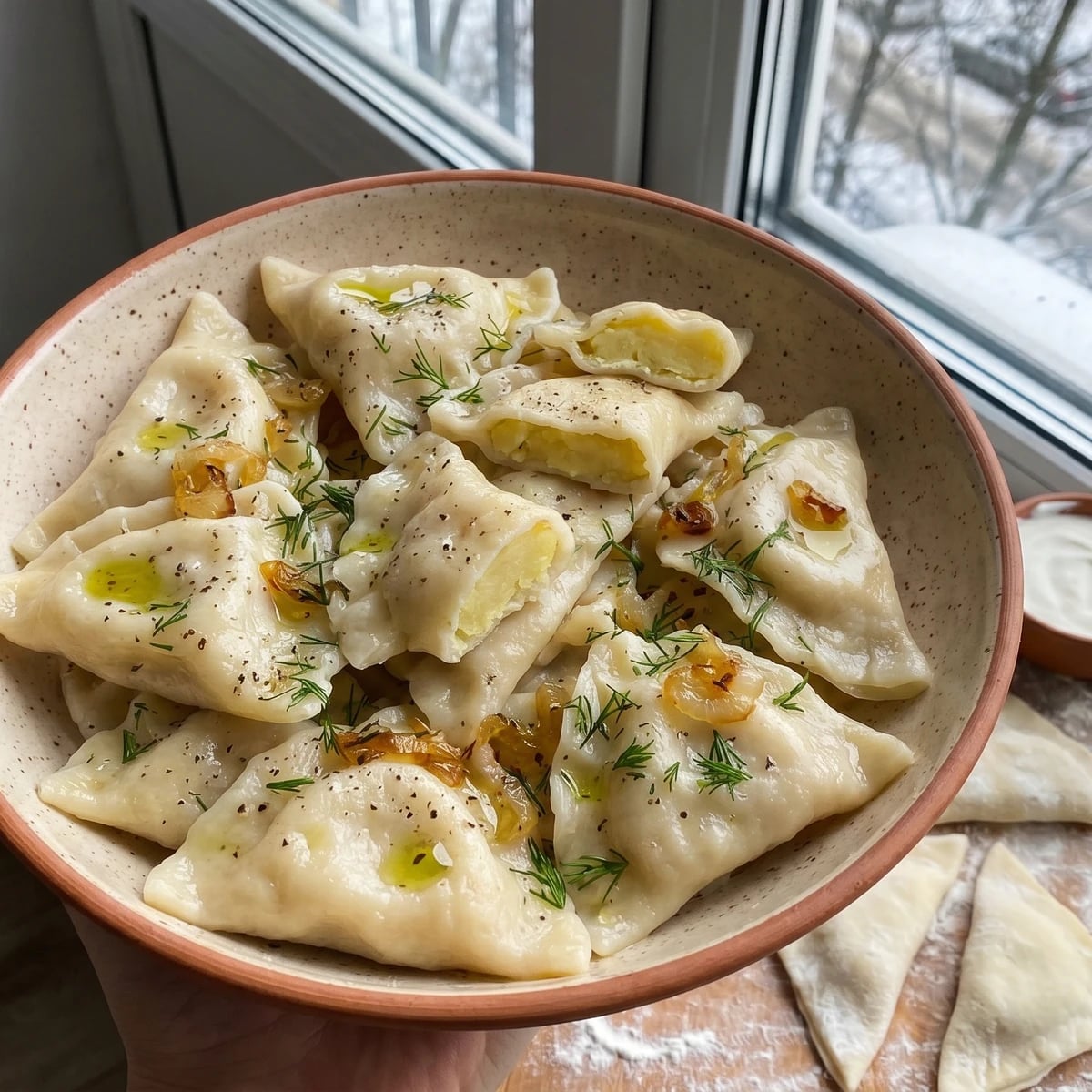 Varenyky z Kartopleyu (вареники з картоплею, potato dumplings)