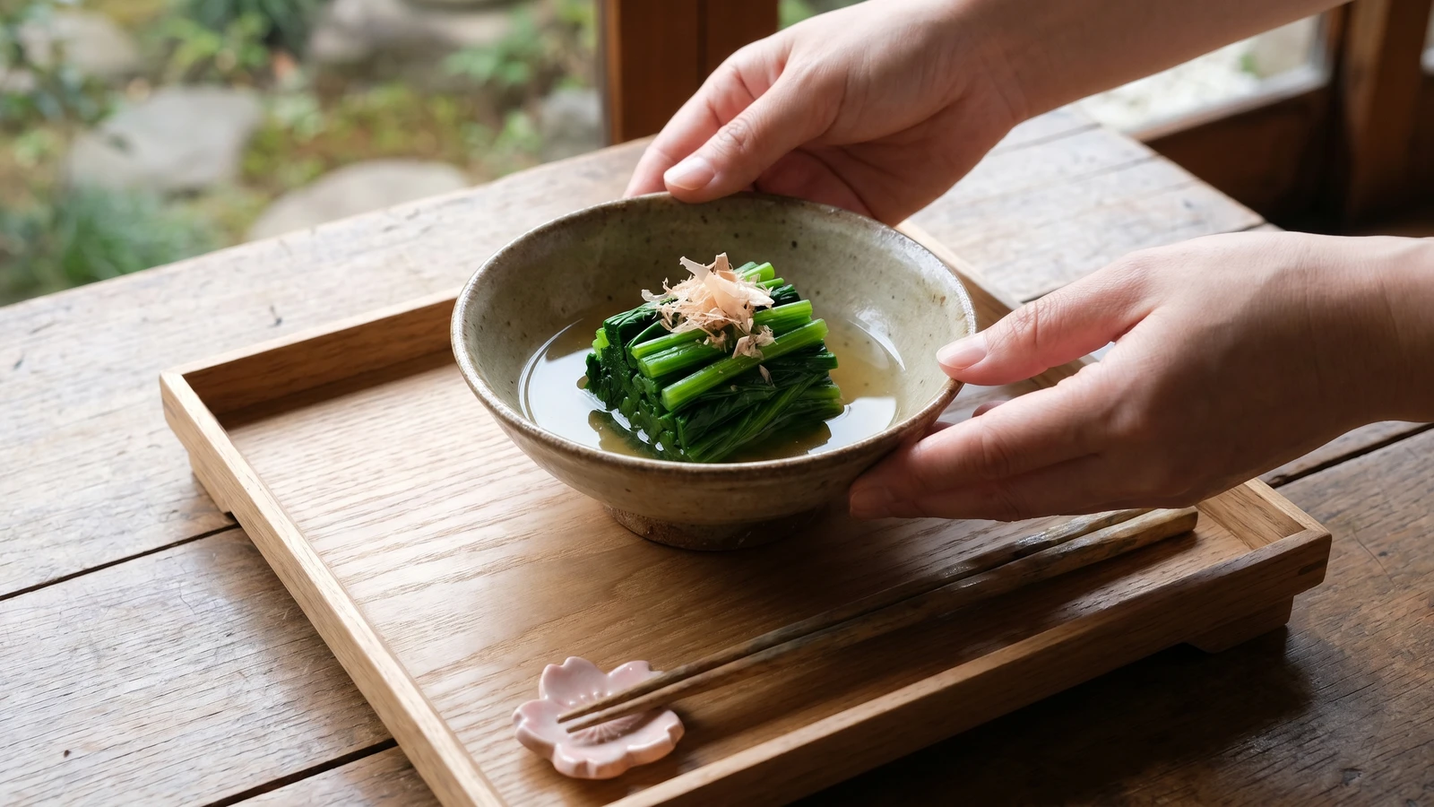Dashi-Steeped Spinach (ほうれん草のお浸し, Hōrensō no Ohitashi)