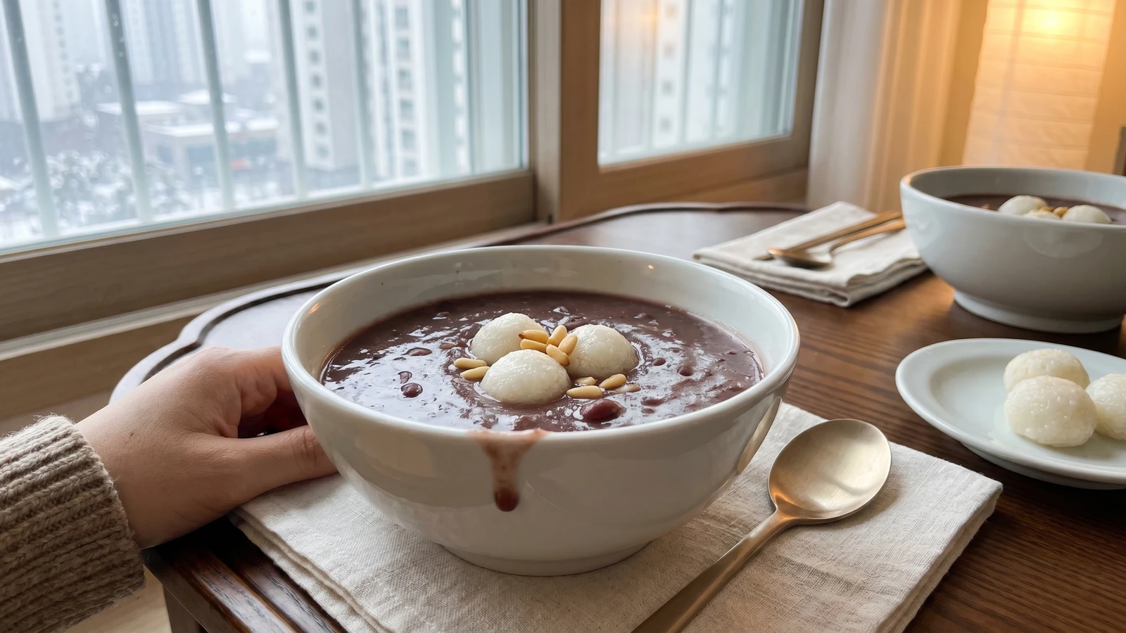 Danpat-juk (Sweetened Red Bean Porridge)