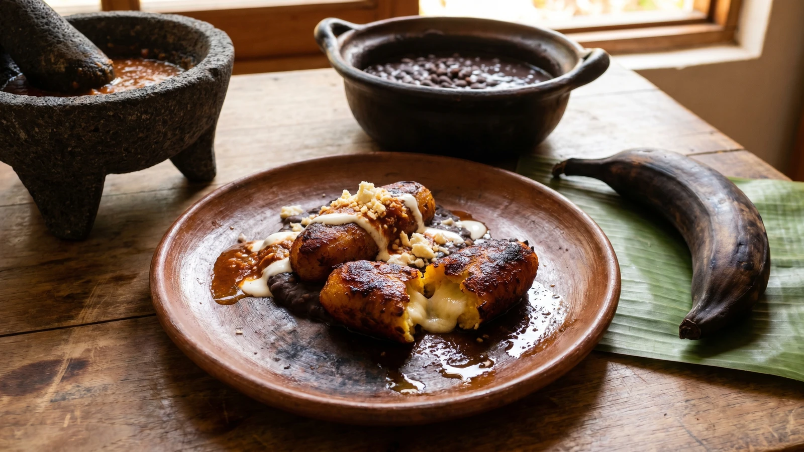 Plátano Macho Relleno de Queso Costeño