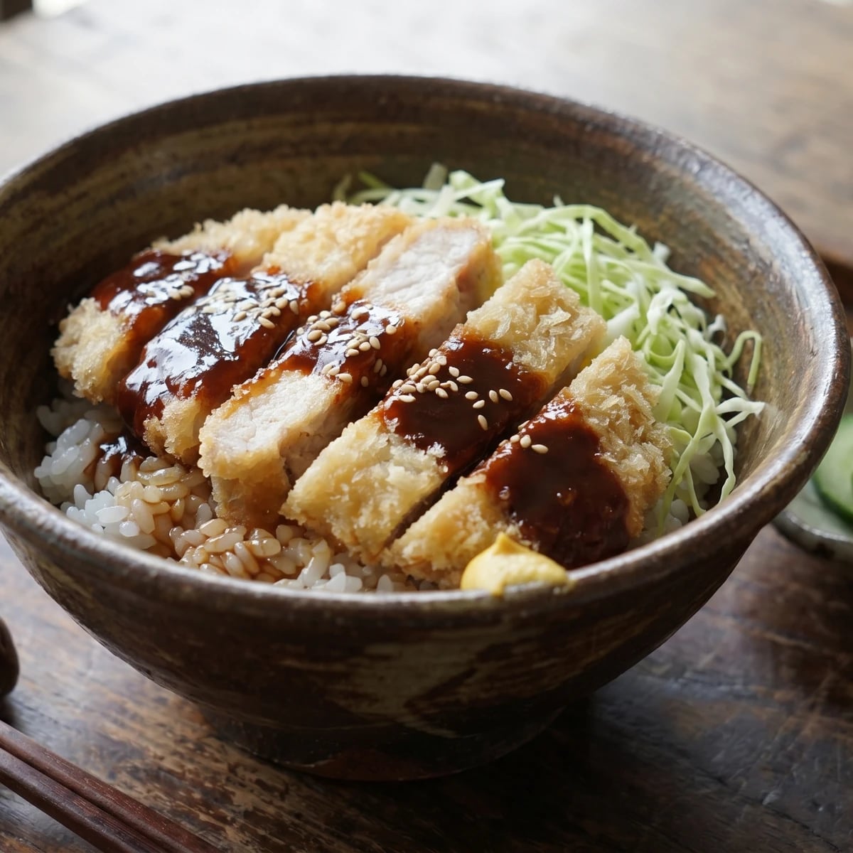 Miso Katsudon (味噌カツ丼, Nagoya miso-glazed pork cutlet over rice)
