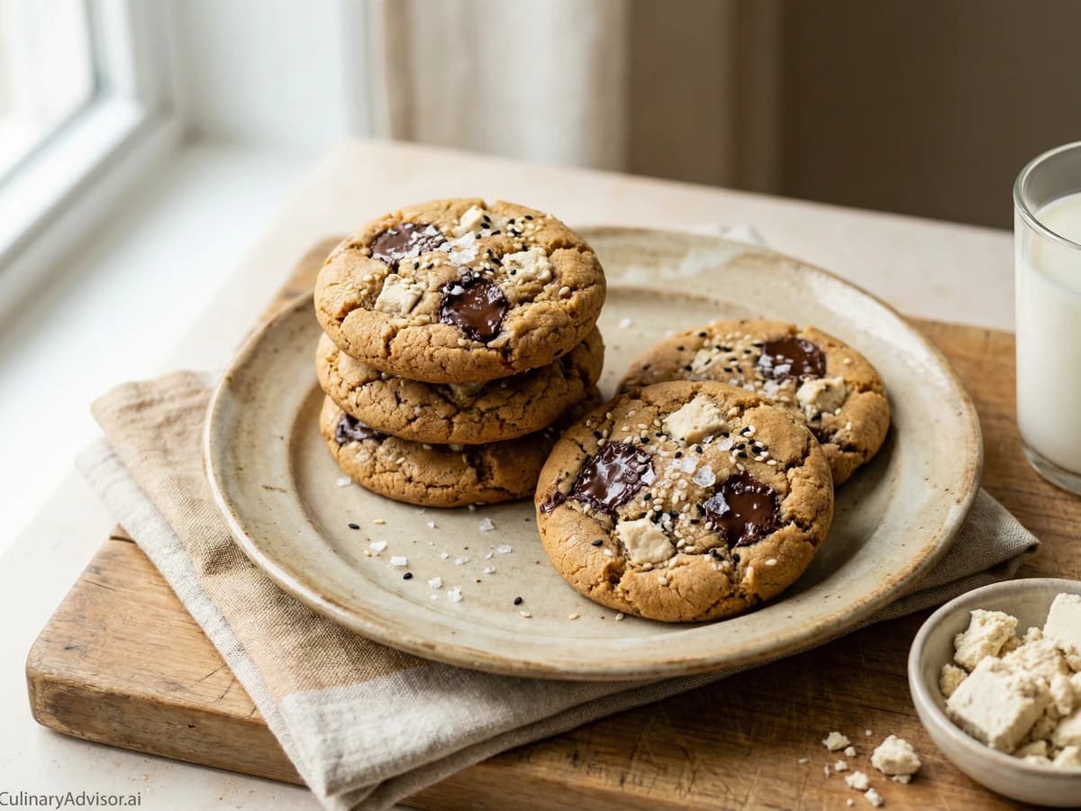 Tahini Halva Chocolate Chunk Cookies - Chef Dean